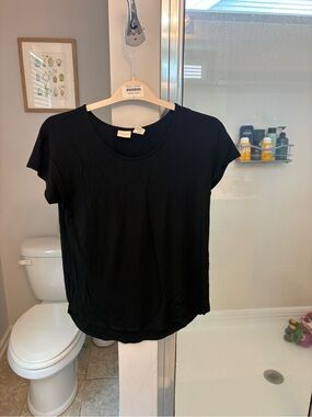 St. Tropez West Women's‎ Small Black Modal Short Sleeve Tee Stretch Scoop Neck